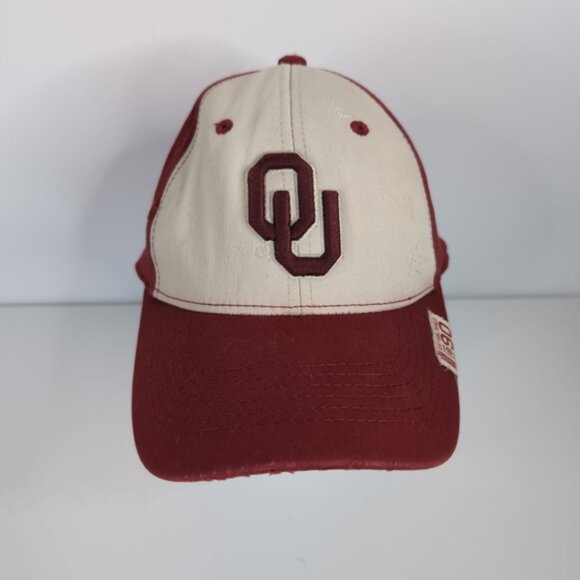 Oklahoma Sooners Football Retro Collegiate Vintage Style Distressed Hat Cap - Picture 4 of 7